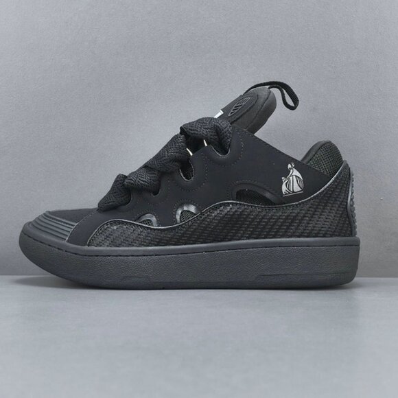 Lanvin Lace-Up Textured Sneakers Black - Picture 4 of 6